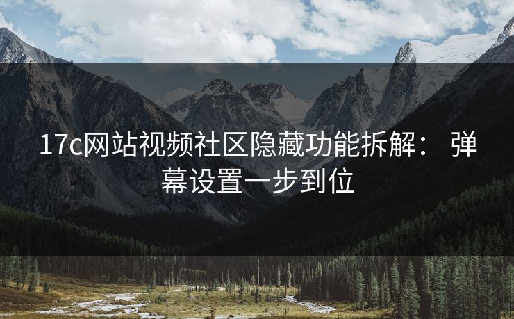 17c网站视频社区隐藏功能拆解： 弹幕设置一步到位